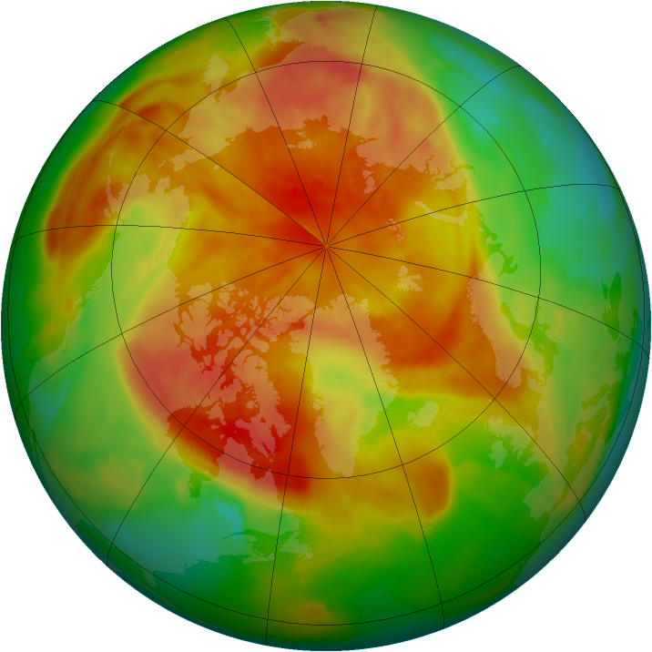 Arctic ozone map for 16 April 2012